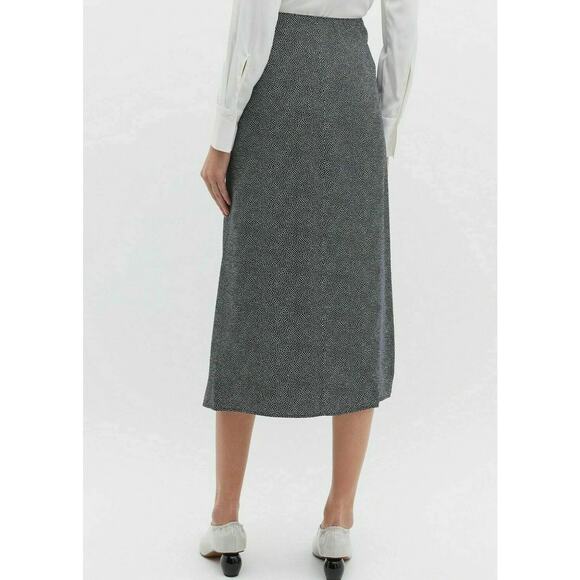 New Equipment Femme Climmie Ruffle Midi Skirt in Eclipse Medium - Picture 2 of 7